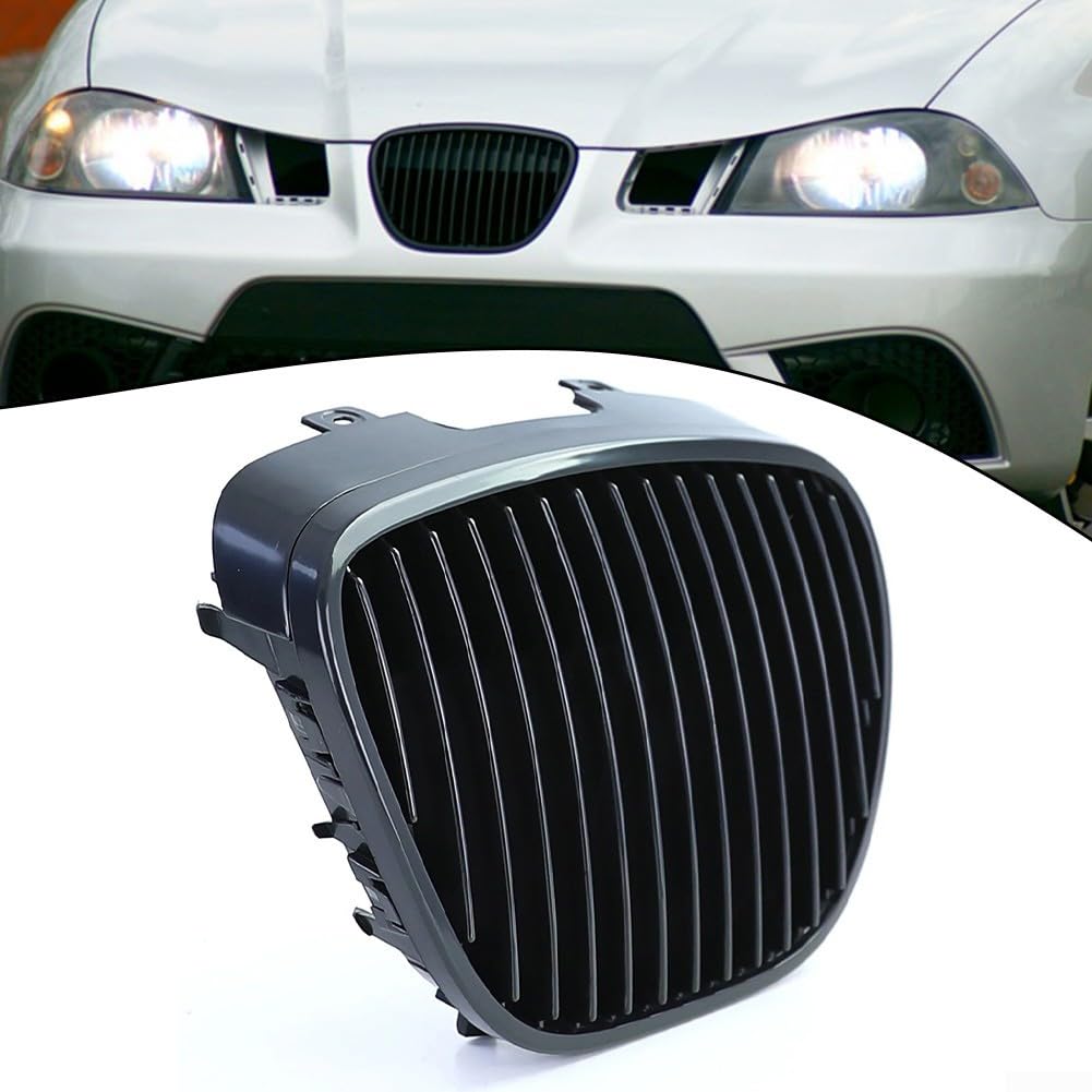 Rejilla delantera sin emblema estilo OEM para Seat para Ibiza 2002-2009, material ABS, pieza de repuesto compatible Seat 6L