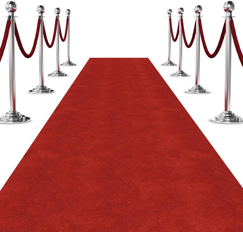 Red Carpet Aisle Runner for Events (3 ft Wide x 15 ft Long