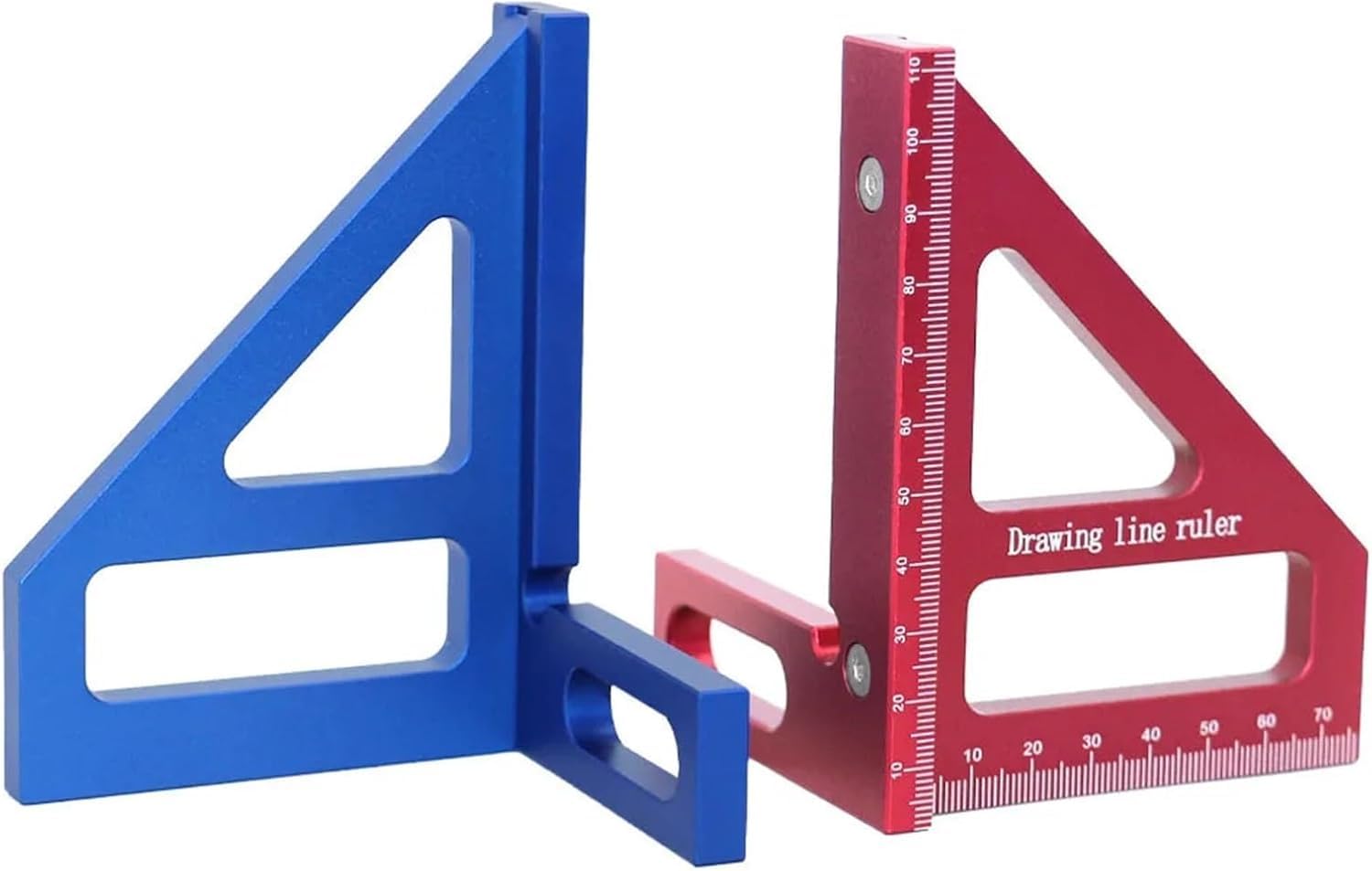 Squadra da Falegname - Goniometro per Lavorazione del Legno, Righello Triangolare in Alluminio, misurazione a 45/90 Gradi, 3D.