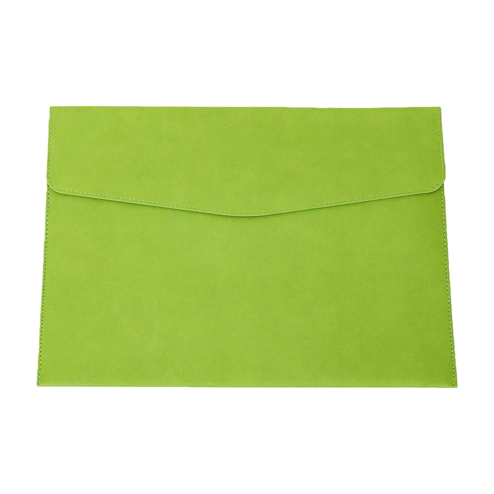 HEEPDD Leather File Folder A4 PU Snap Closure, 9.25x12.99in Document Envelope, 0.39in Thin Lightweight, Dust Proof Damp Resistant, for Business Office School Travel (Green)