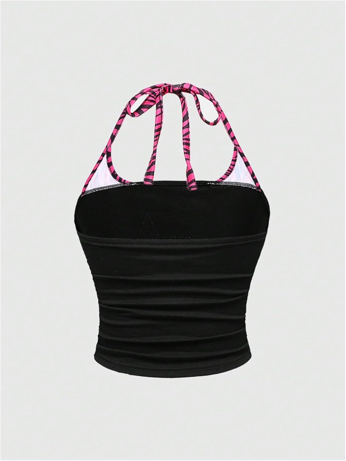 SOLY HUX Women's Plus Size Halter Tops Y2k Rhinestone Star Tie Backless Ruched Sleeveless Going Out Cami Crop Top - Image 2