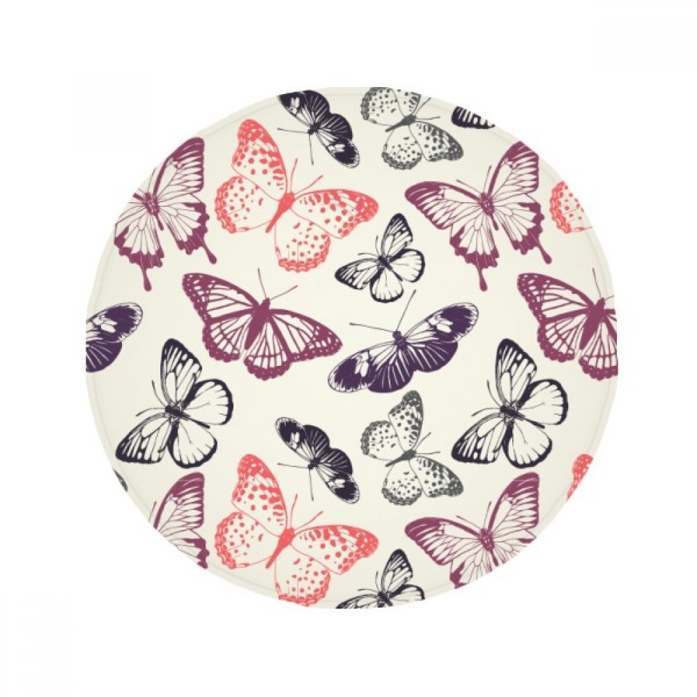 Tapis pour animaux papillon rose 60x60cm antidérapant de salon