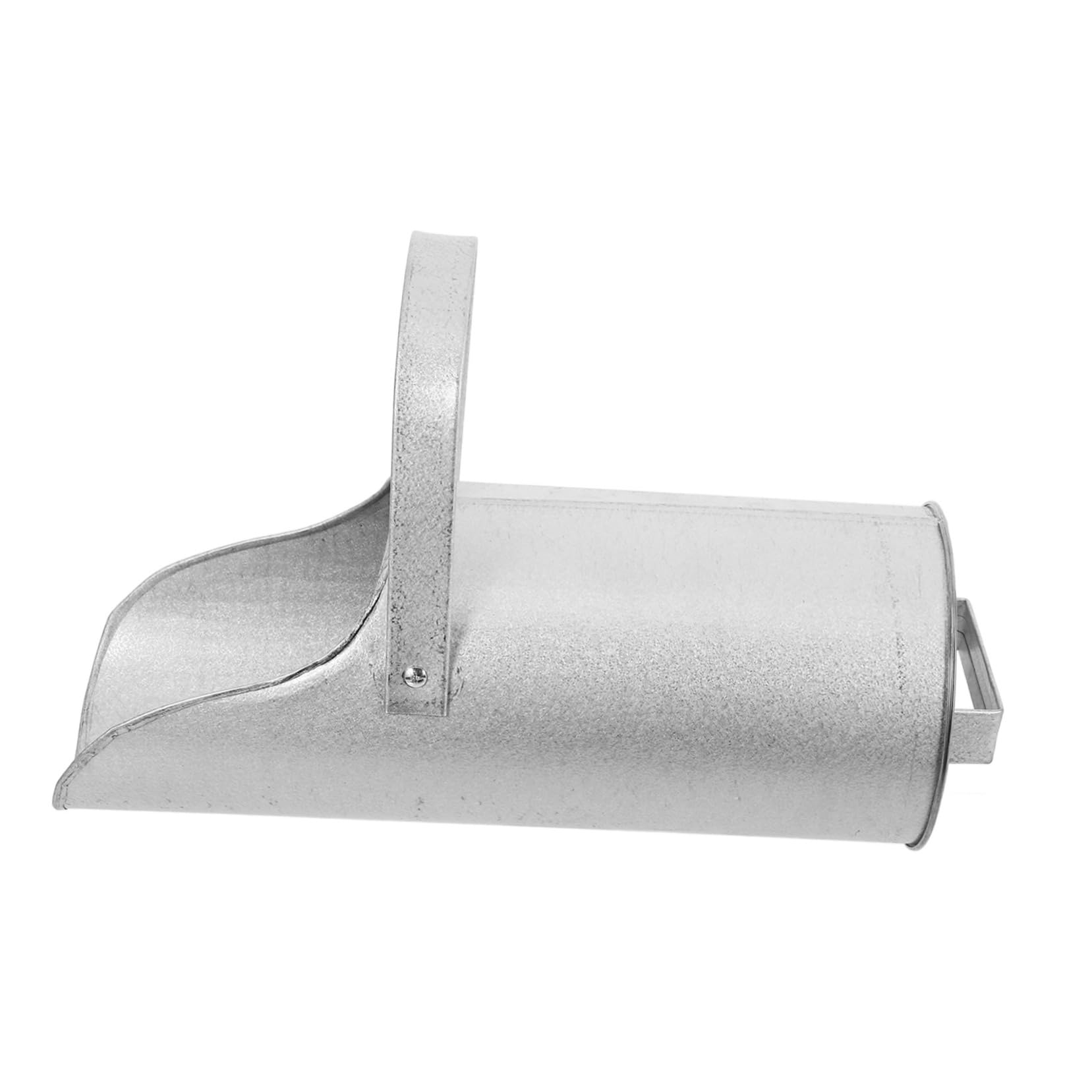 Hemobllo Strumento Imbuto in Ferro Argento per Colata Cemento Secondaria Facile ed Efficiente, Attrezzatura per Costruzioni, Secchio Portatile per Materiale Granuloso per Cantiere Edile