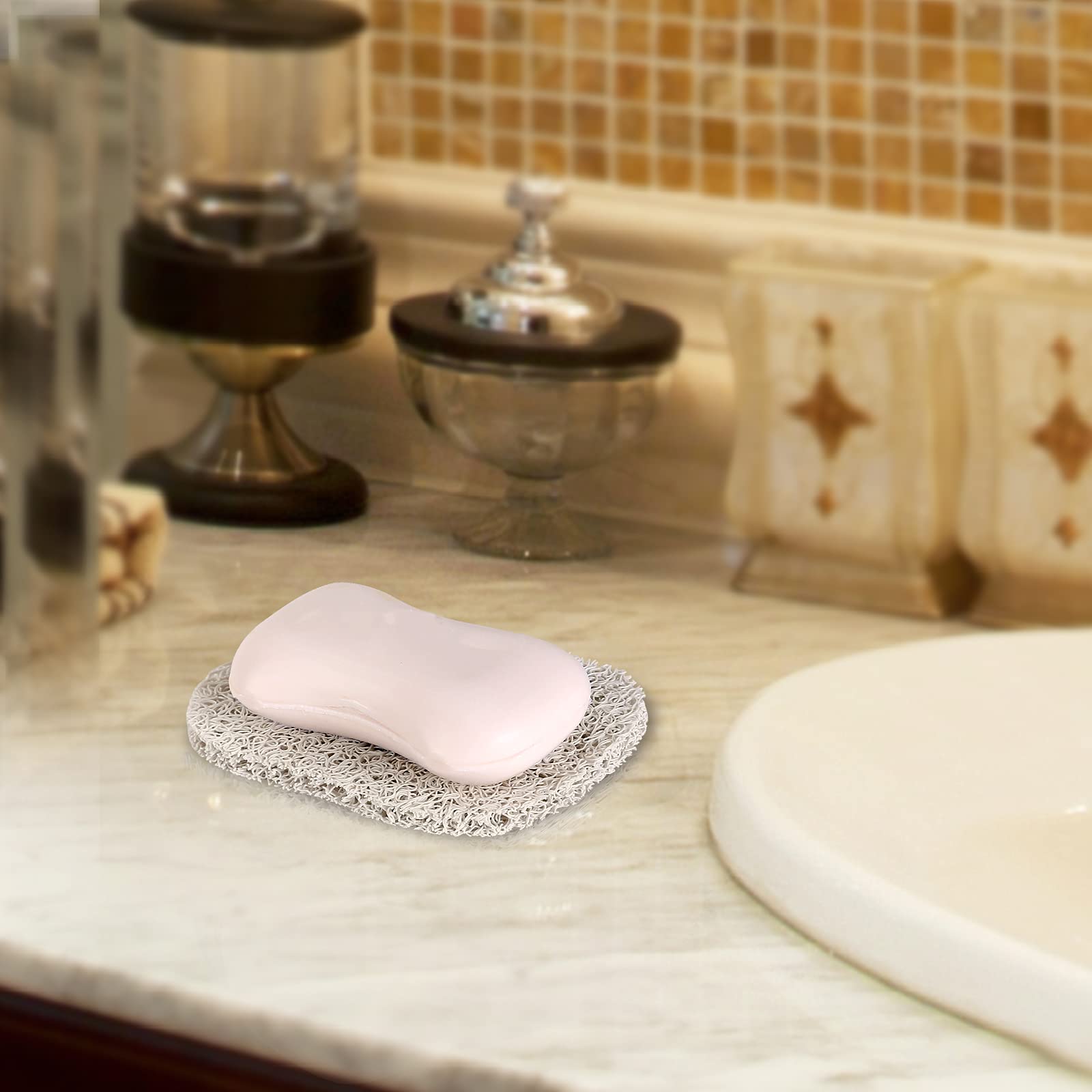 100-Pack White Soap Saver Pads - Non-Slip, Self-Draining PVC Soap Holders
