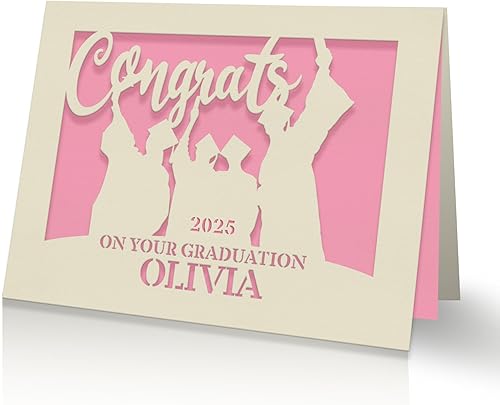 EDSG Tarjetas de graduación personalizadas, felicitaciones, regalo de graduación, suministros de decoración de graduación, corte de papel láser con