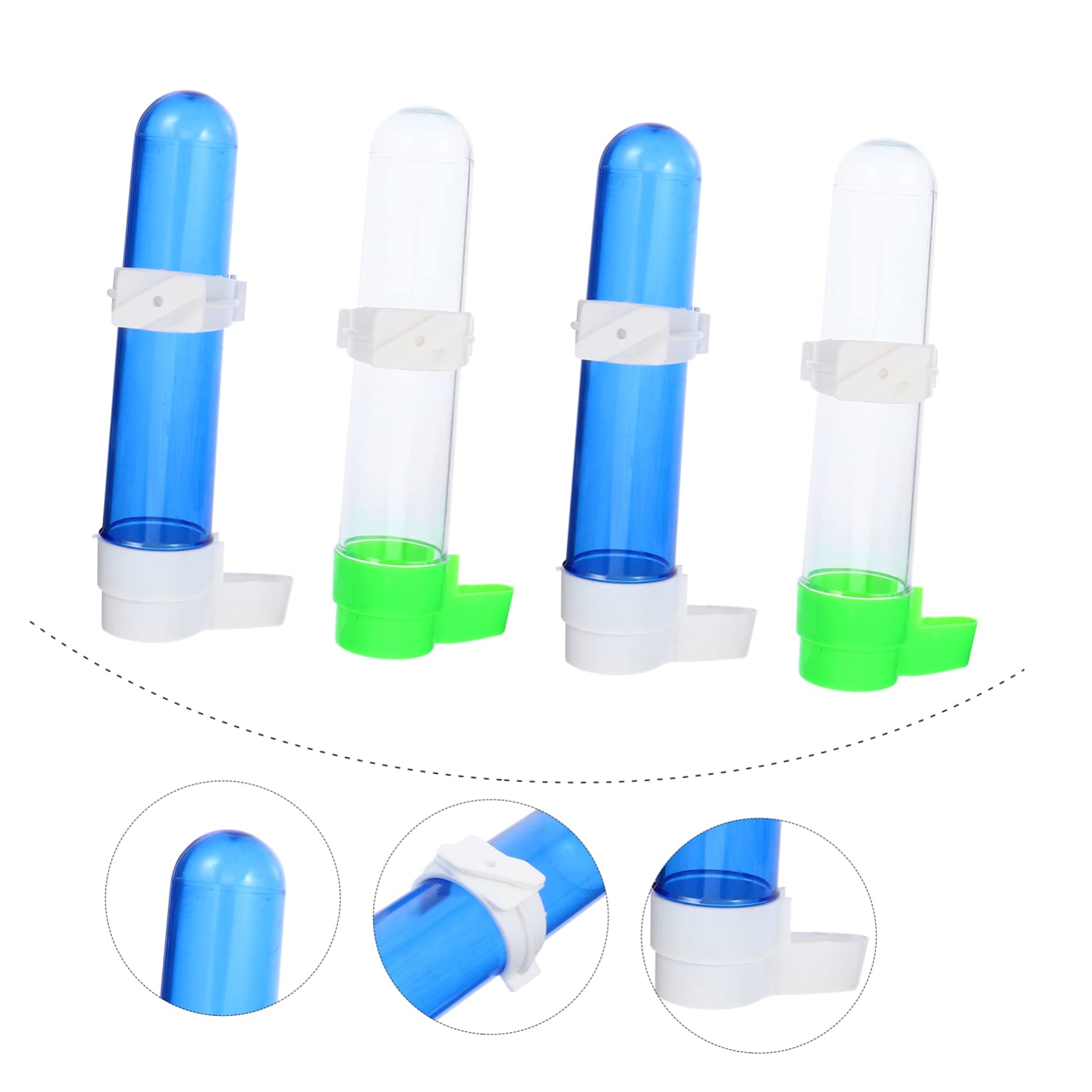 12pezzi Abbeveratoio Automatico Per Uccelli Plastica Distributore Per Pappagalli Facile Da Installare e Sicuro Da Bottiglie Trasparenti Con Base Bottiglie Con Base Bianca