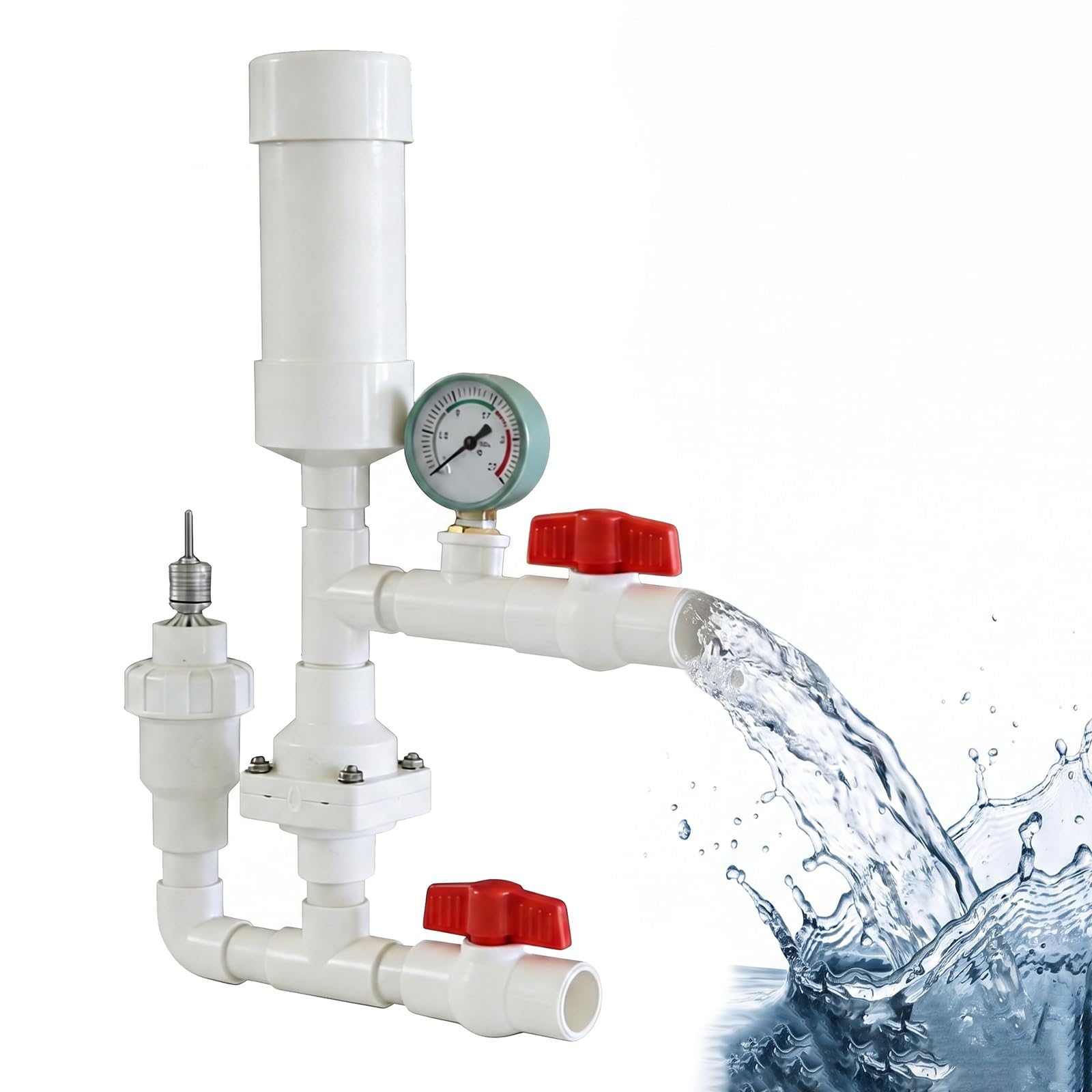 Bomba de agua hidráulica autocebante tipo ariete de gran altura de elevación, bombas automáticas de alta presión para riego, silvicultura y riego en laderas, funciona(Inlet 3/4in Outlet 1/2in)