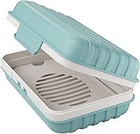 Quatish Leakproof Bar Soap Holder with Lid - Portable Travel Soap Case for Gym, Shower, Camping, Hiking - Blue 1 Pack