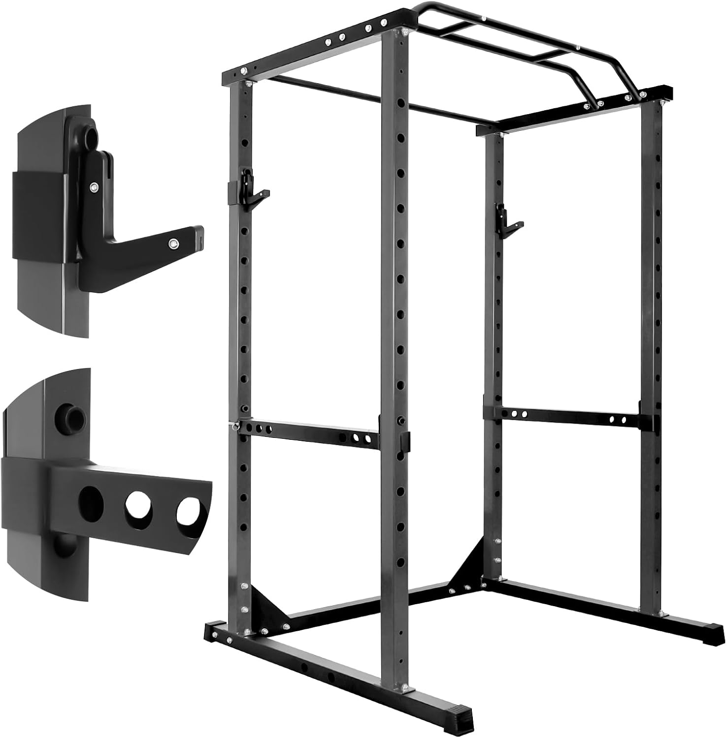 Squat Rack 1200LBS Power Cage Multi-Functional Power Rack with J-Hooks for Home Gym Strength Training