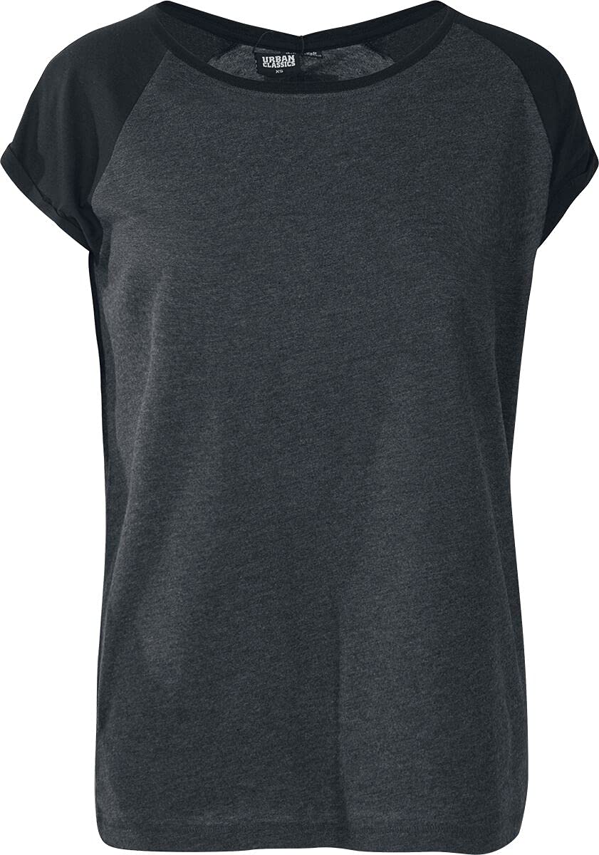Urban Classics Camiseta Mujer De Mangas Cortas, Camiseta Raglan, Cuello De Corte Ancho
