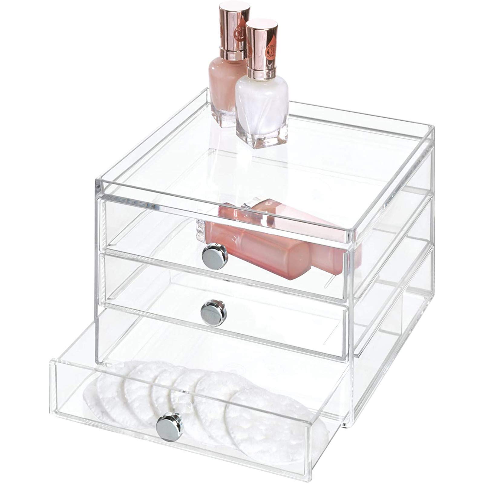 HEWADY Drawer Cosmetic Box for Small Cosmetic finishers Such as Makeup Boxes of 3 Drawers