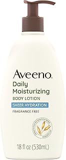 Aveeno Sheer Hydration Daily Moisturizing Fragrance-Free Lotion with Nourishing Prebiotic Oat, Fast-Absorbing Body Moistur...