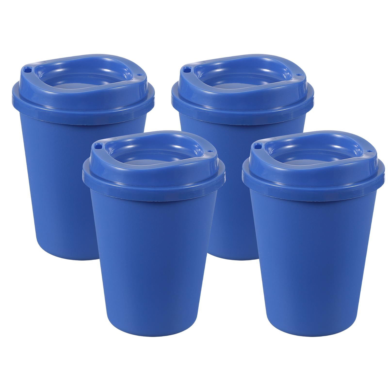 sourcing map 4Pcs Reusable Coffee Cups with Lids, 12oz Travel Coffee Mugs Spill Proof Water Tumblers Drinking Cups for Hot and Cold Drinks Juice Tea, Blue