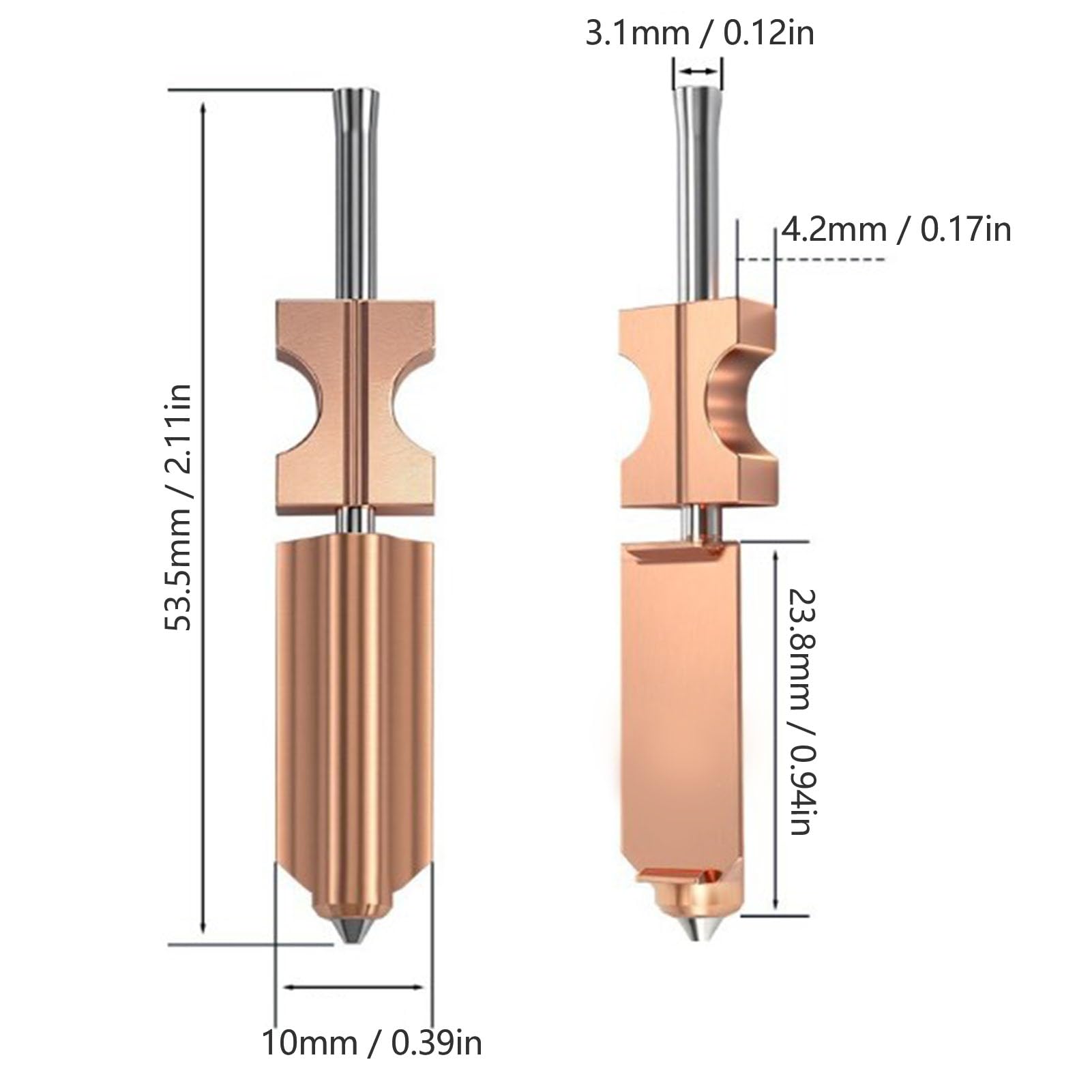 SEAFRONT 4PCS Gehärtete Stahl Düse 0, 25mm 0, 4mm 0, 6mm 0, 8mm Hotend Kit für AD5X 3D Drucker Voll Metall Extruder Schnell Abnehmbare Düse