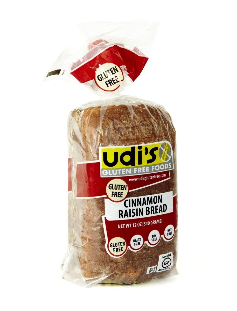 Gluten Free Cinnamon Raisin Bread - Case of by Udi's – 12 Ounce (Pack of 8)