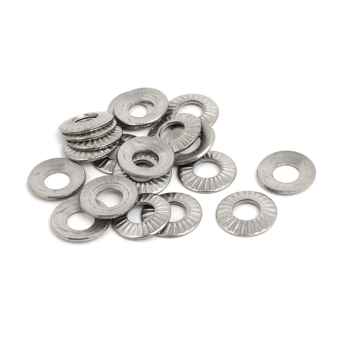 Aexit M5 304 Quality Parts Stainless Steel Wedge Locking Washer Silver Tone 20pcs Model:71as25qo704