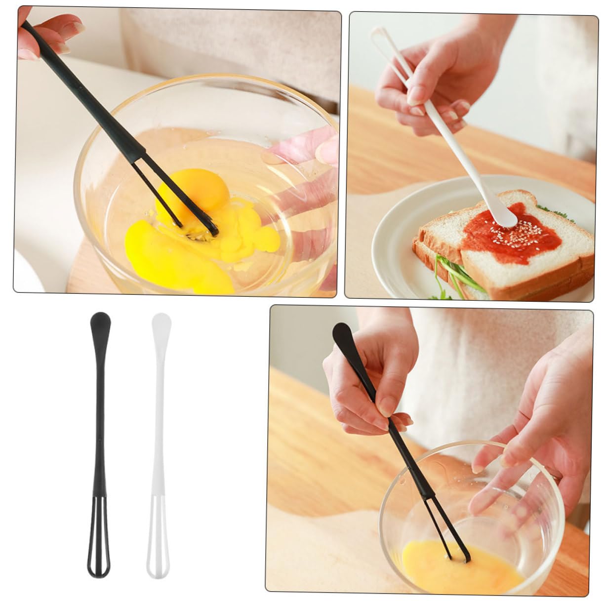 WeddHuis Set 2 PCS Mini Fruste, Piccole Fruste in Plastica PP per Cucina, Mescolare, Sbattere Uova, Amalgamare