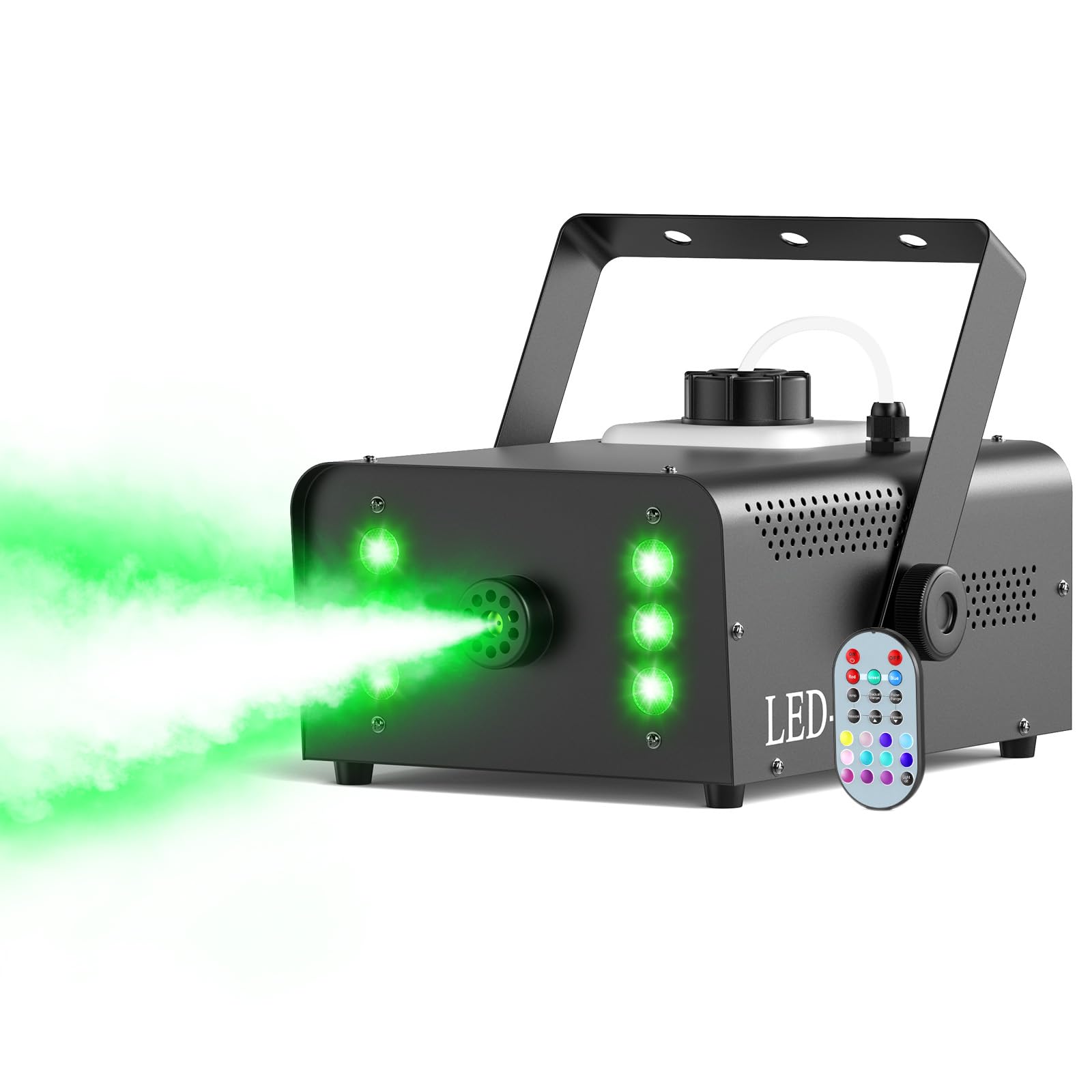 1500W Nebelmaschine mit 6 RGB, 3-in-1-Disco-Rauchmaschinen mit Kabelloser Fernbedienung, Nebelmaschine Tragbar für Halloween, DJ, Partys, Hochzeit, Weihnachten und Bühneneffekte, 4 Stück