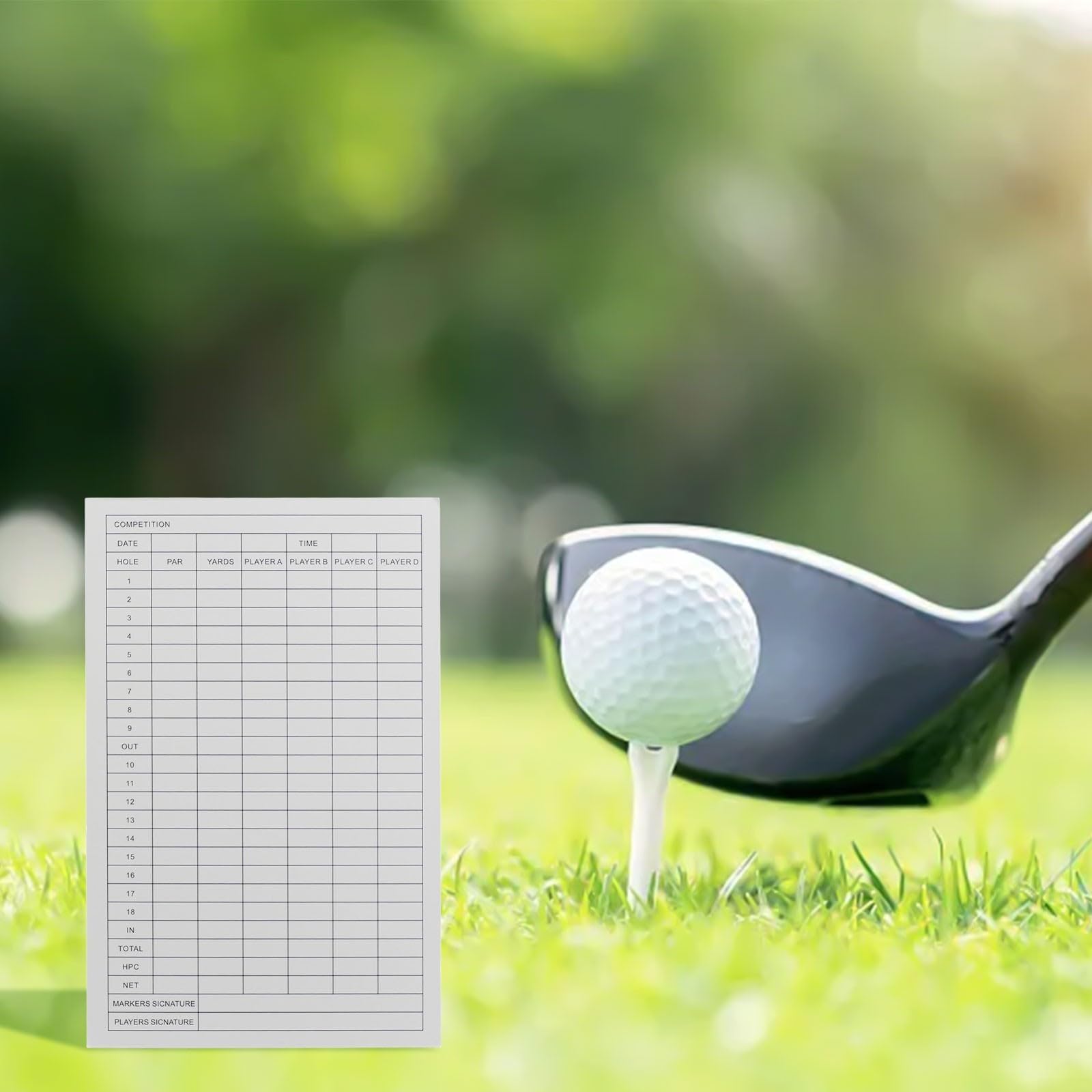 Paquete de 40 tarjetas de puntuación de golf, papel recubierto para miembros de palos de golf, árbitros y participantes del torneo