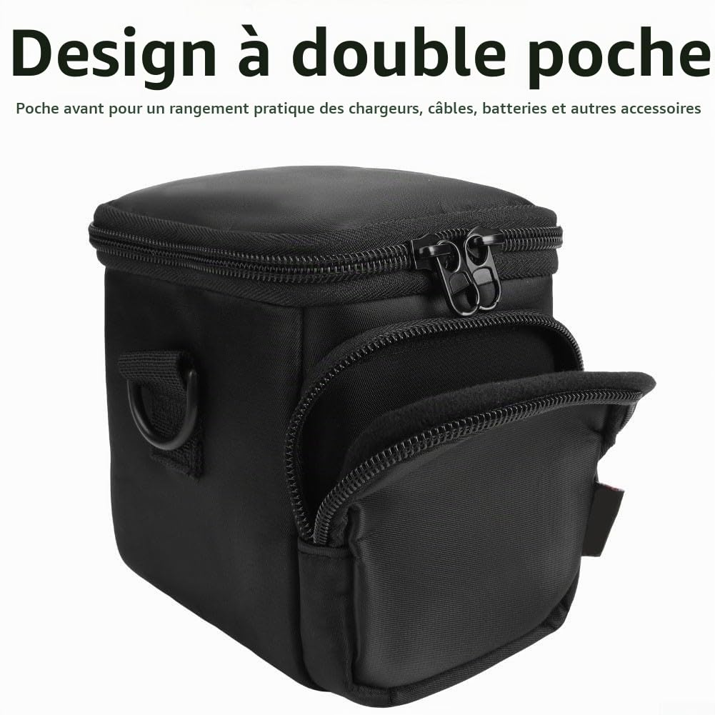 Sacoche de voyage compacte pour appareil photo KODAK PIXPRO AZ405 AZ425 AZ255 AZ401 AZ528 avec sangles réglables et tissu en nylon