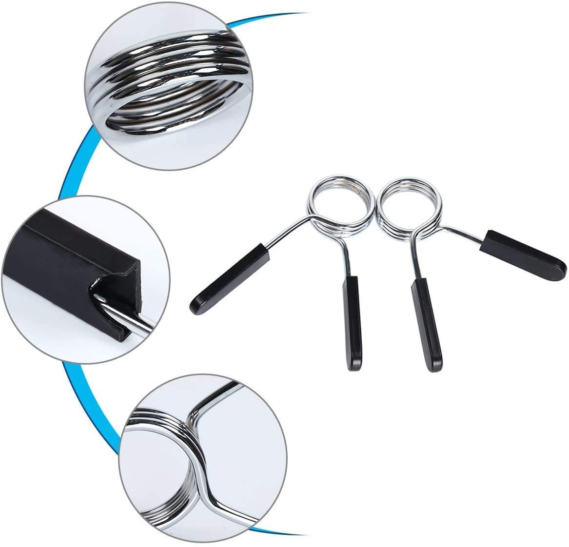 Voarge Set di 4 morsetti a leva per manubri, staffe per manubri, sollevamento pesi, fissaggio manubri, bloccaggio, 30 mm, clip a molla, bilanciere