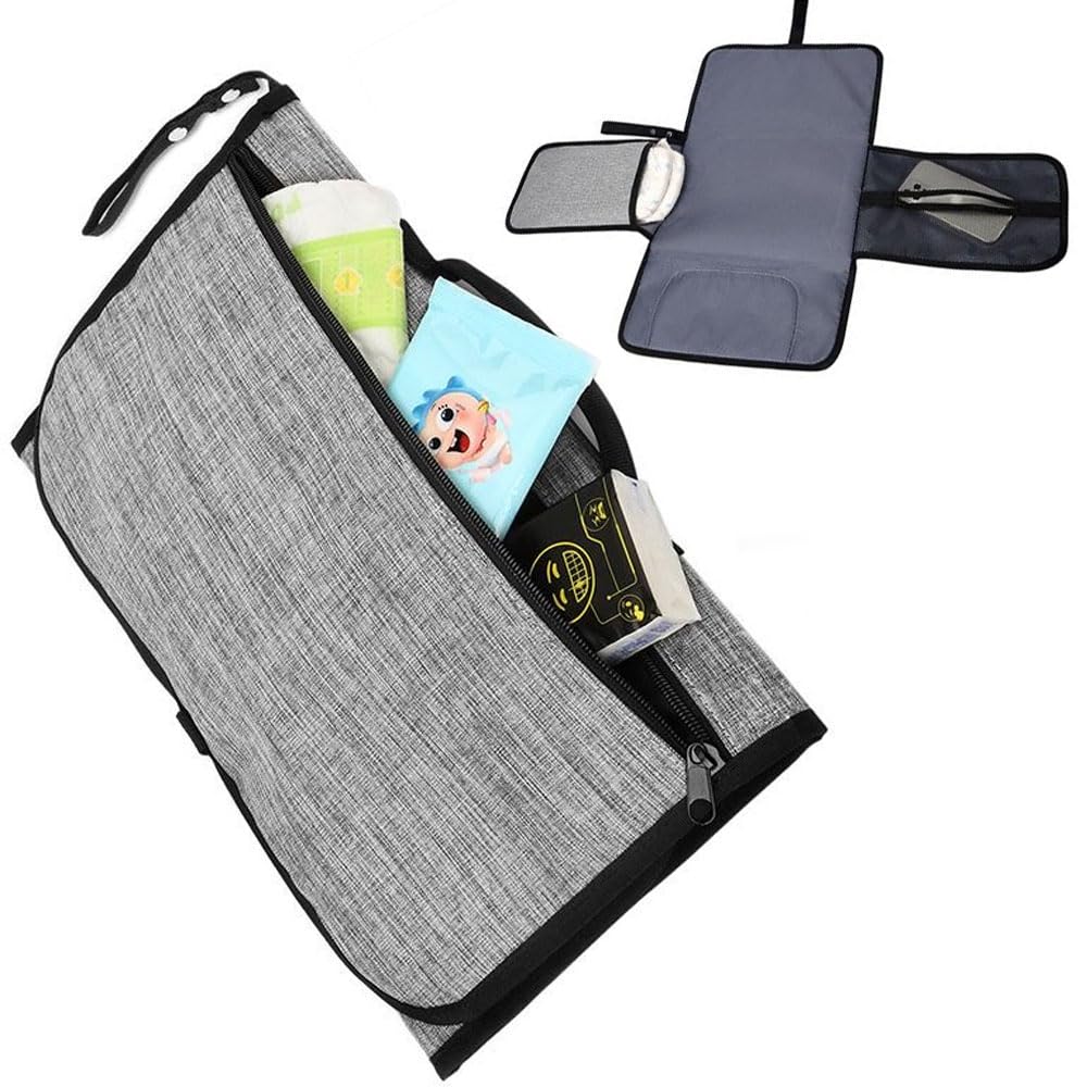 Oaygat Portable Baby Changing Mat Nappy Changing Mat Foldable Travel Changing Mat with Storage Pockets Waterproof Portable Travel Pad Station Portable Multipurpose Diaper Changing Pad for Baby Newborn - Image 4