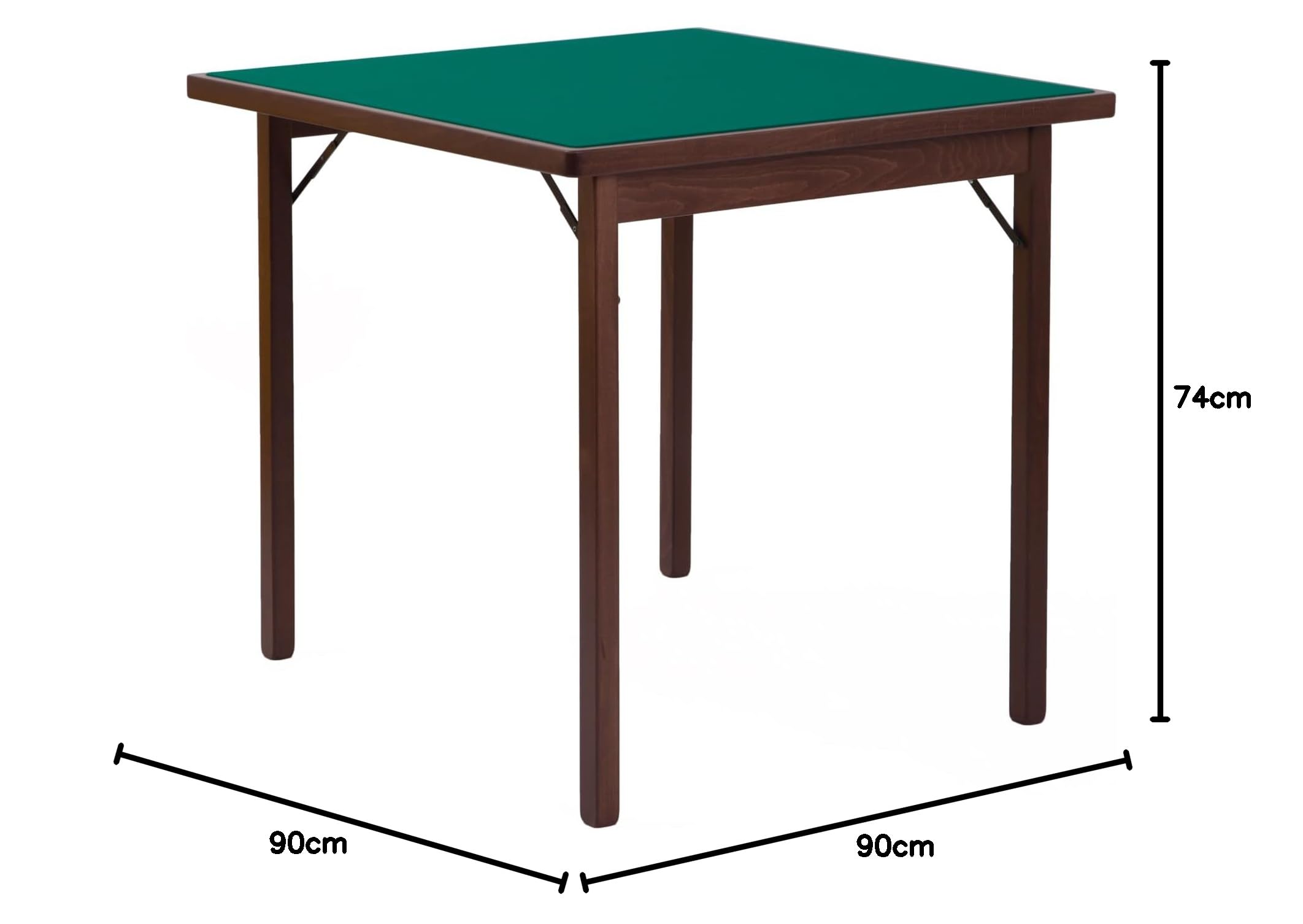 Karn, Table de jeu pliante Classic 90x90, hêtre massif peint, pieds pliants, fabriquée à la main en Italie