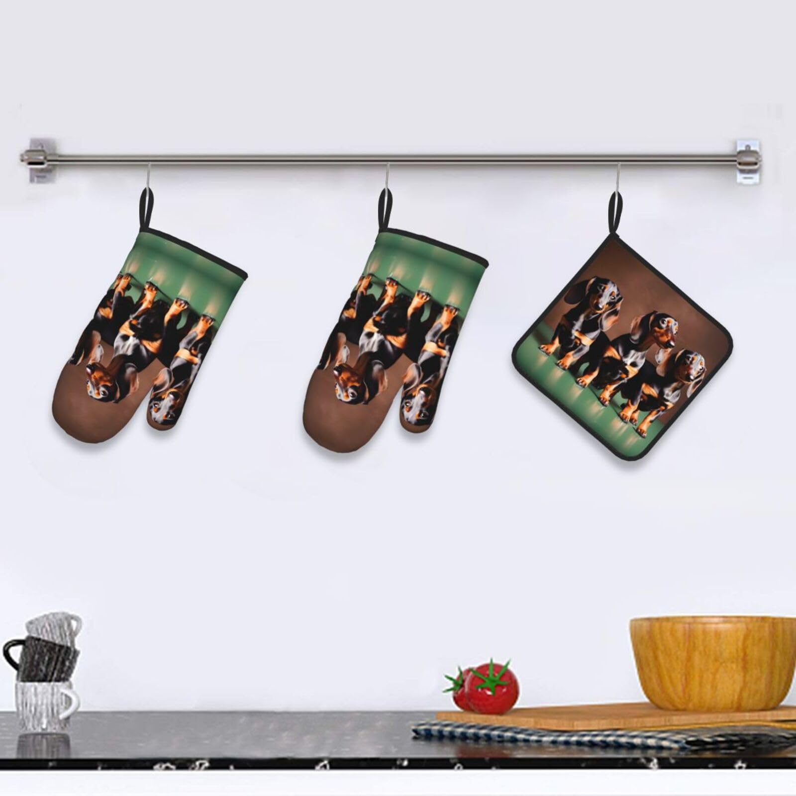 Mexpekil Lot De 3 Gants De Cuisine Et Maniques Ethniques Motif éléphant