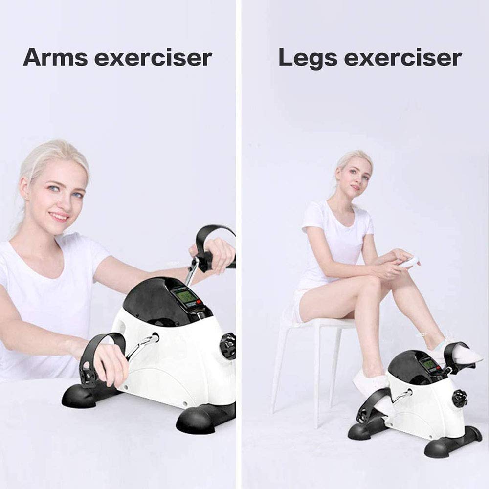 Mini rower treningowy z regulowanym oporem Wyświetlacz LCD Urządzenie fitness do treningu nóg, poręczny, lekki, łatwy do przechowywania