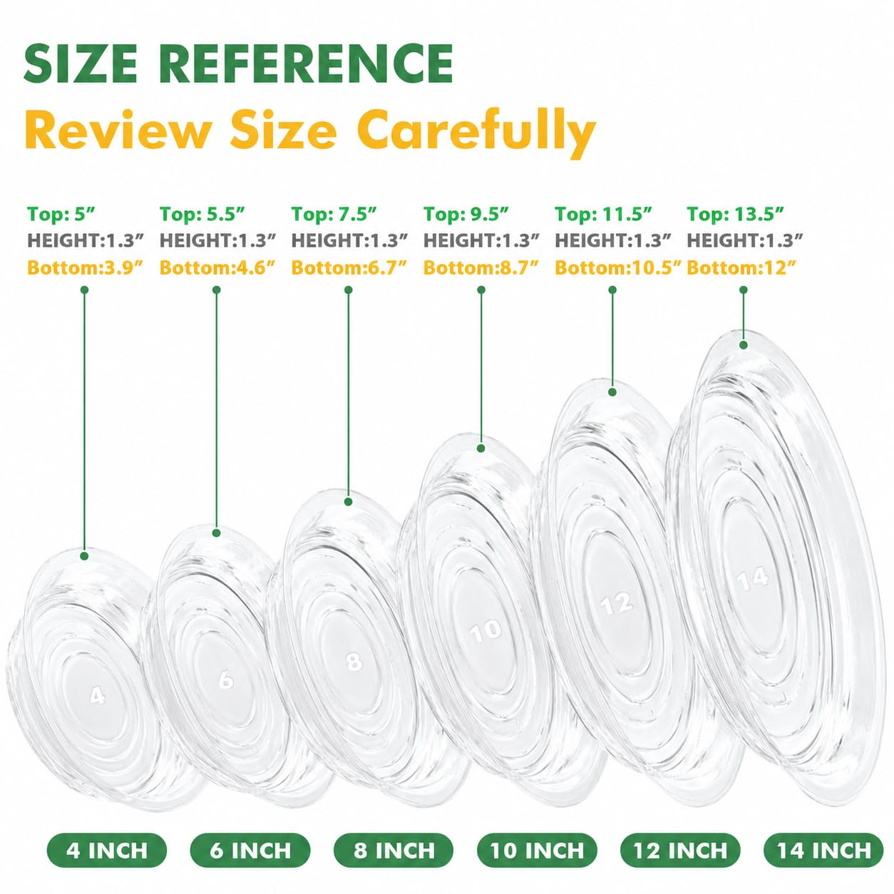 Plant Saucers - 20 Pack for Drainage -3 Plant Saucers - 20 Pack for Drainage -3