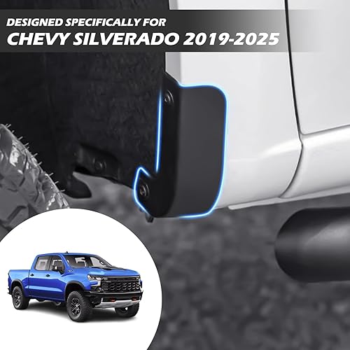Miniatura 2 de Aleta de barro para Chevy Silverado 2019-2024, protectores de barro, compatibles con accesorios Chevrolet Silverado 1500 2019-2024