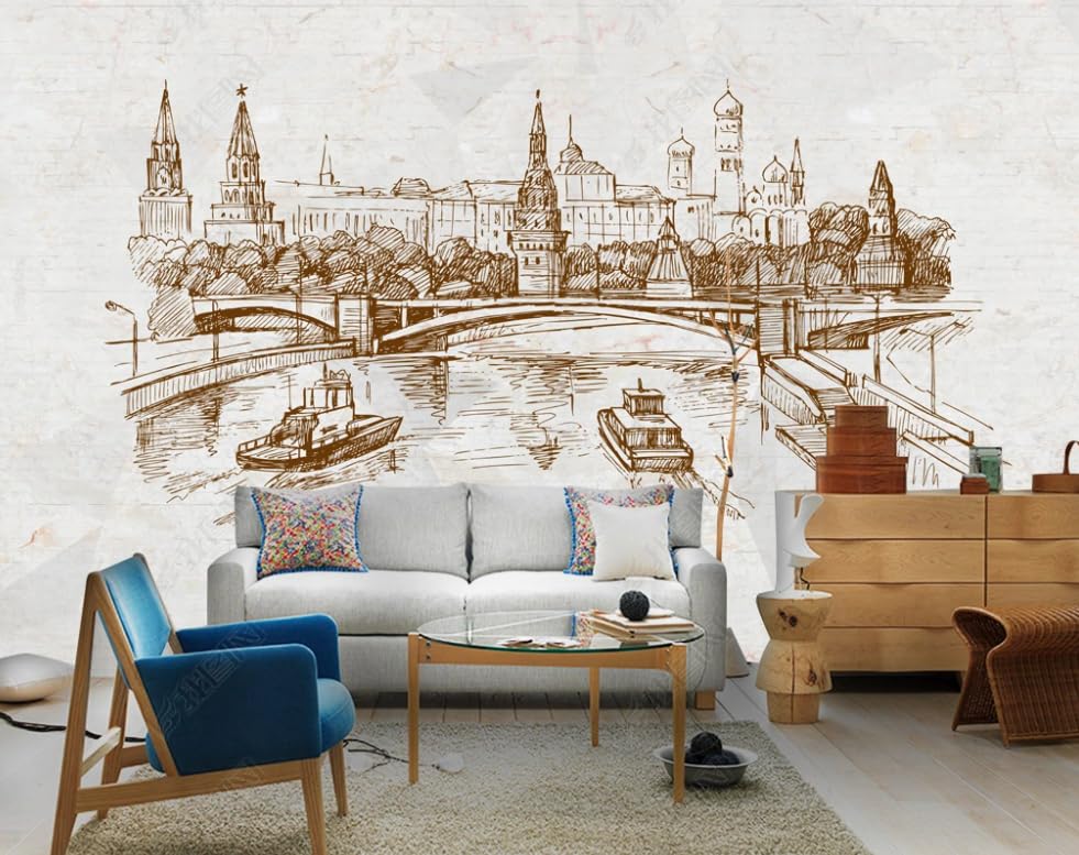 Papier Peint Intissé d'Exception - Poster Géant Mural Style Architectural pour Chambre