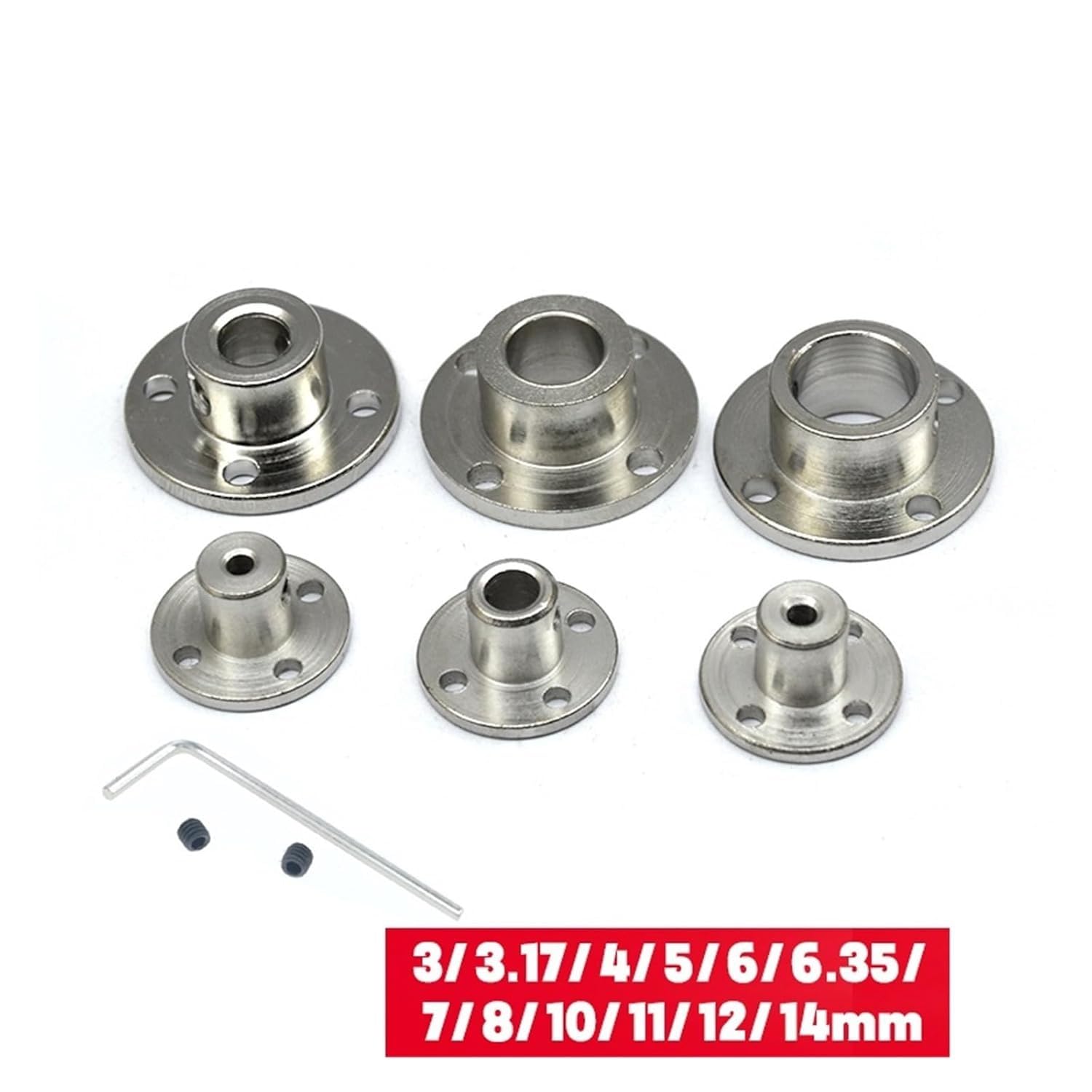 złącze, sprzęgło kołnierzowe, sztywne, 5PC wału prowadzącego silnika łącznik osi łożyska złączki(8mm)