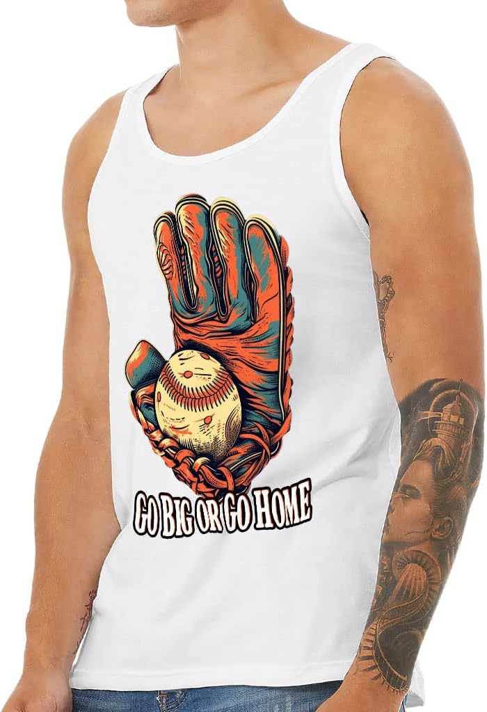Go Big Or Go Home Tank - Baseball Workout Tank - Graphic Jersey Tank
