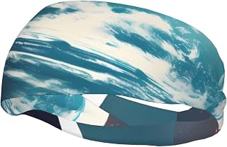 Space Planet Earth Print Sports Sweatband Elastic Headband Tennis Basketball Running Fitness Accessories