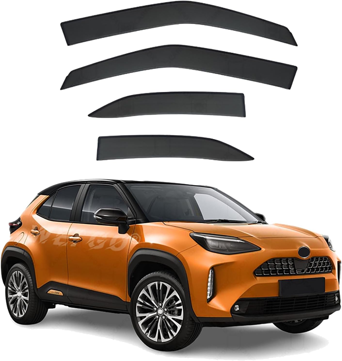 Window Rain Guards for Toyota Yaris Cross MK1-XP210 2020-2025, Durable Side Window Visors Deflector, Vent Shades UV Protection Car Accessories