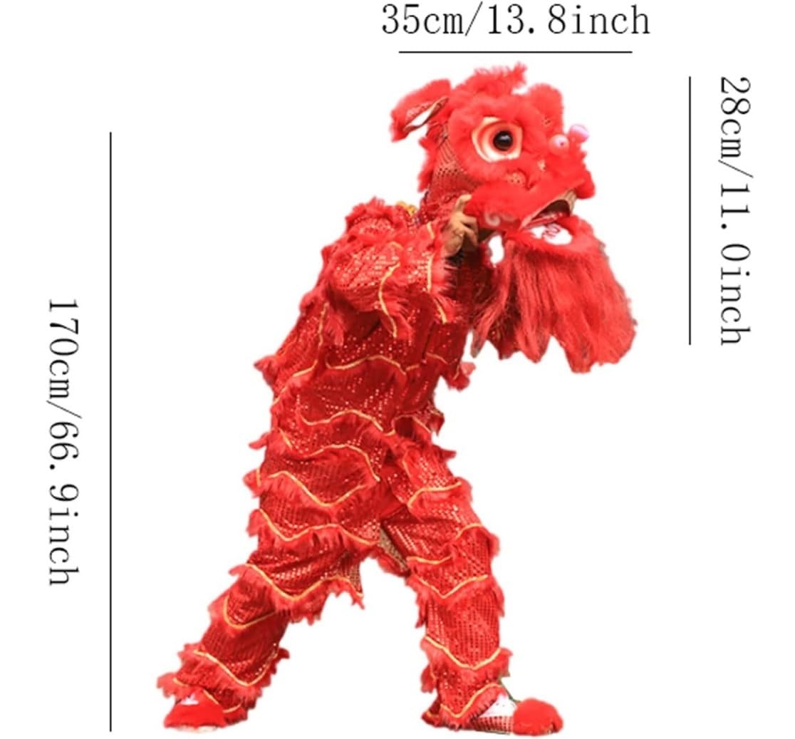Drago Cinese per Feste Costume da Mascotte di Danza del Leone per Adulti, Spettacolo Cinese, Artigianato Feste Cinesi in Italia(Yellow)