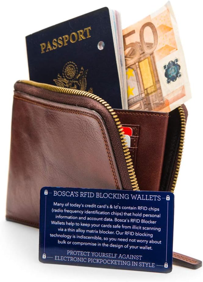 Bosca Dolce Zip Passport/Travel Document - Rfid