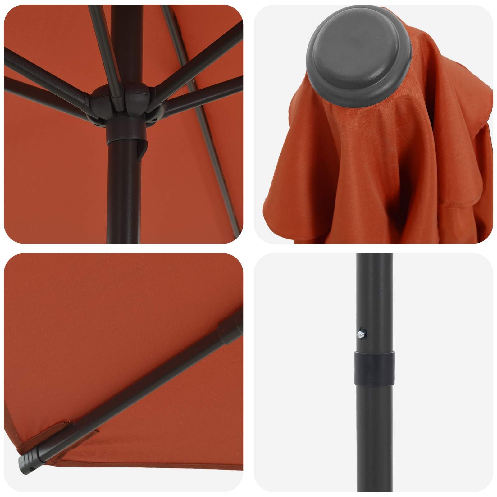 vidaXL Sombrilla de jardín de 300 x 300 cm, de poliéster, rectangular, de terracota, para patio, jardín, moderna sombrilla rectangular, gran toldo, protección UV, resistente a la intemperie