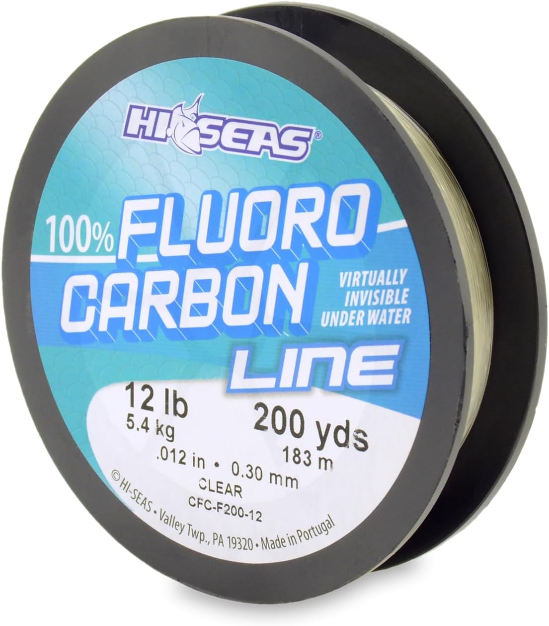 Hi-Seas 100% Fluorocarbon Fishing Line Clear - Strong & Tough Fishing Leader Line, Sinks Faster Than Monofilament Fishing Line. Available in 6lb, 8lb, 10lb, 12lb, 15lb, 20lb, 25lb Test