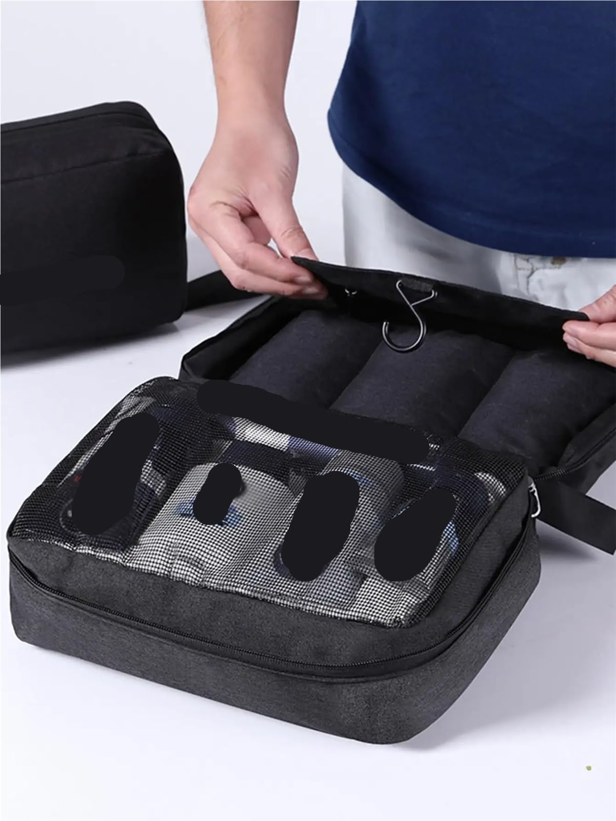 Borsa da toilette da viaggio Uomo d'affari Donna Borse for il trucco Borsa for cosmetici da viaggio Articoli toeletta Organizzatore for appendere Neceser impermeabile