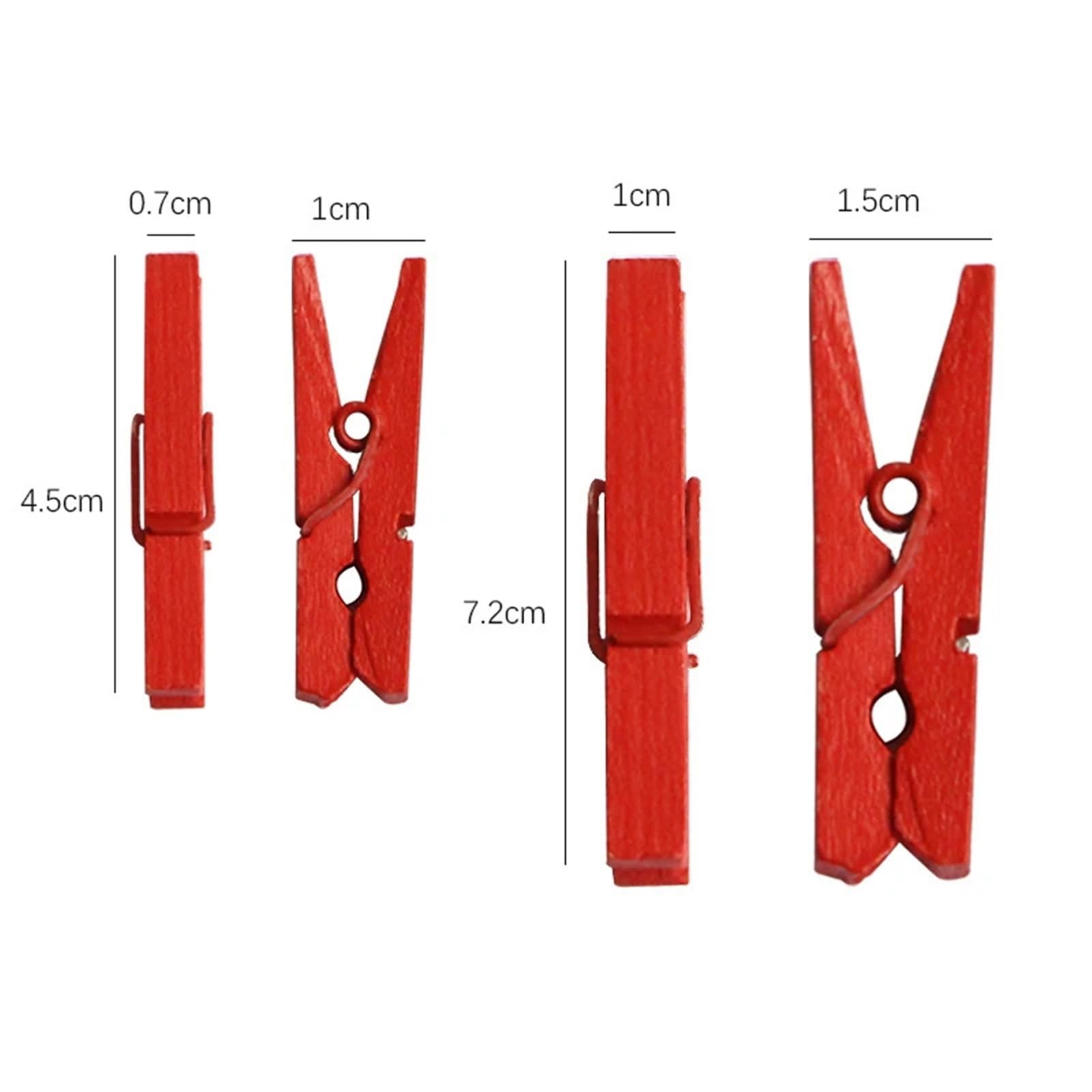 Mollette in legno colorate, 300/500 pezzi, 25/35/45 mm, piccole dimensioni, mini clip in legno per foto (2,5 cm, 500 pezzi)