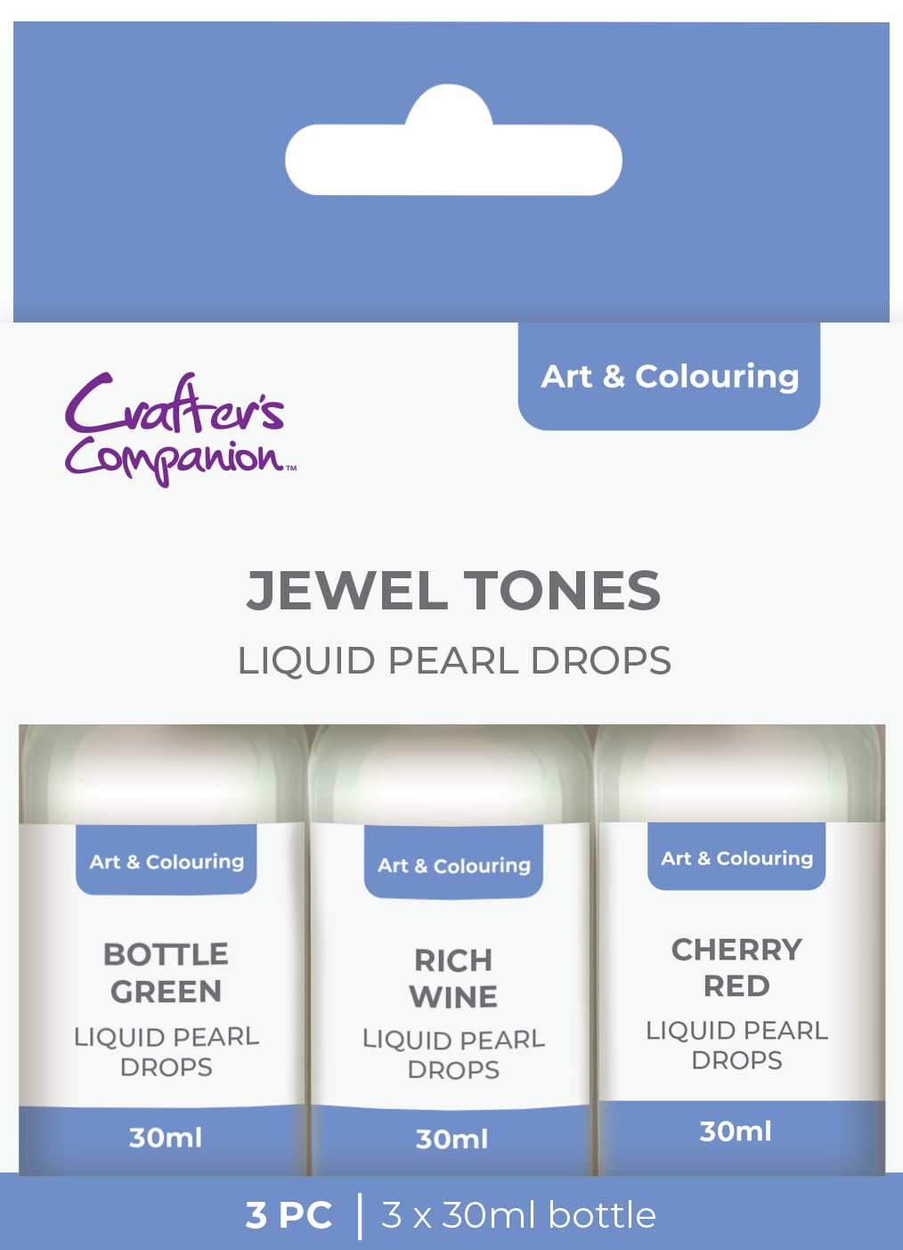 Crafter's Companion Liquid Pearl Drops - Jewel Tones - Pack of 3-30ml Each Bottle