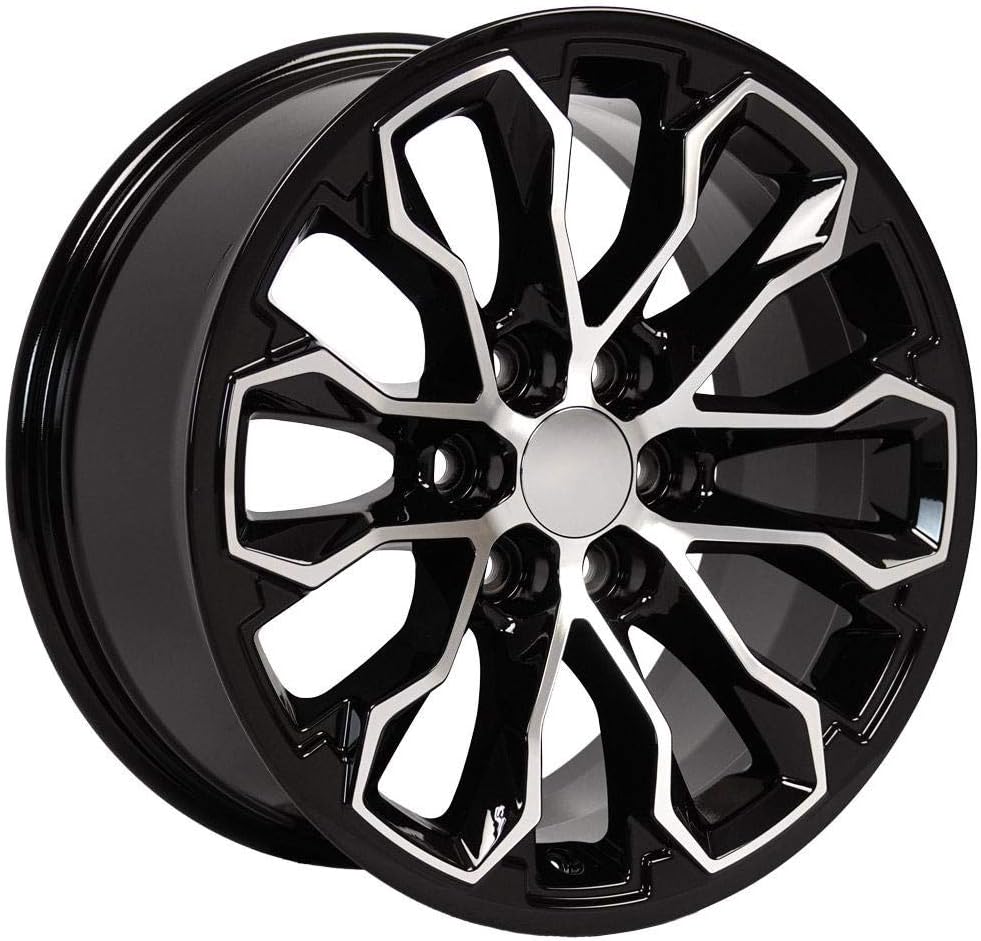 OE Wheels CV54 17 Inch Rims Fit Colorado ZR2 Style 6x120 17x8 Gloss Black Machined - Hollander 5891 (Set of 4)