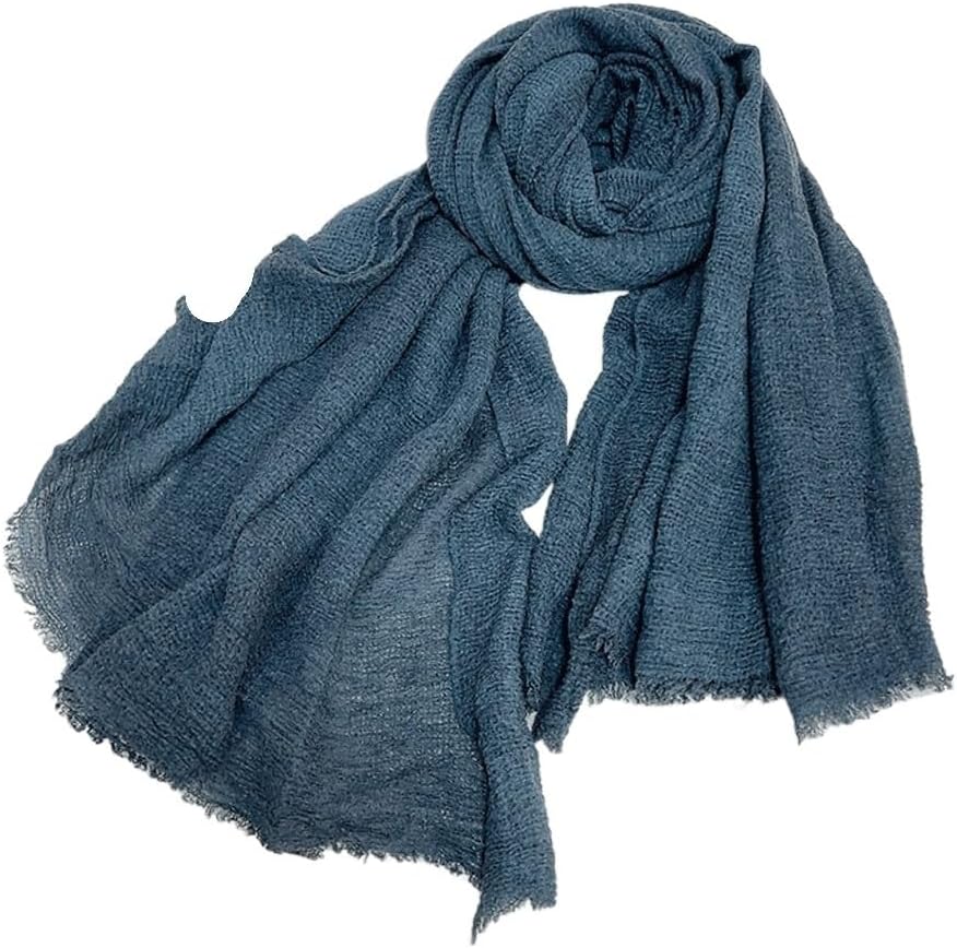 Solid color cotton and linen scarf versatile retro shawl neck protection