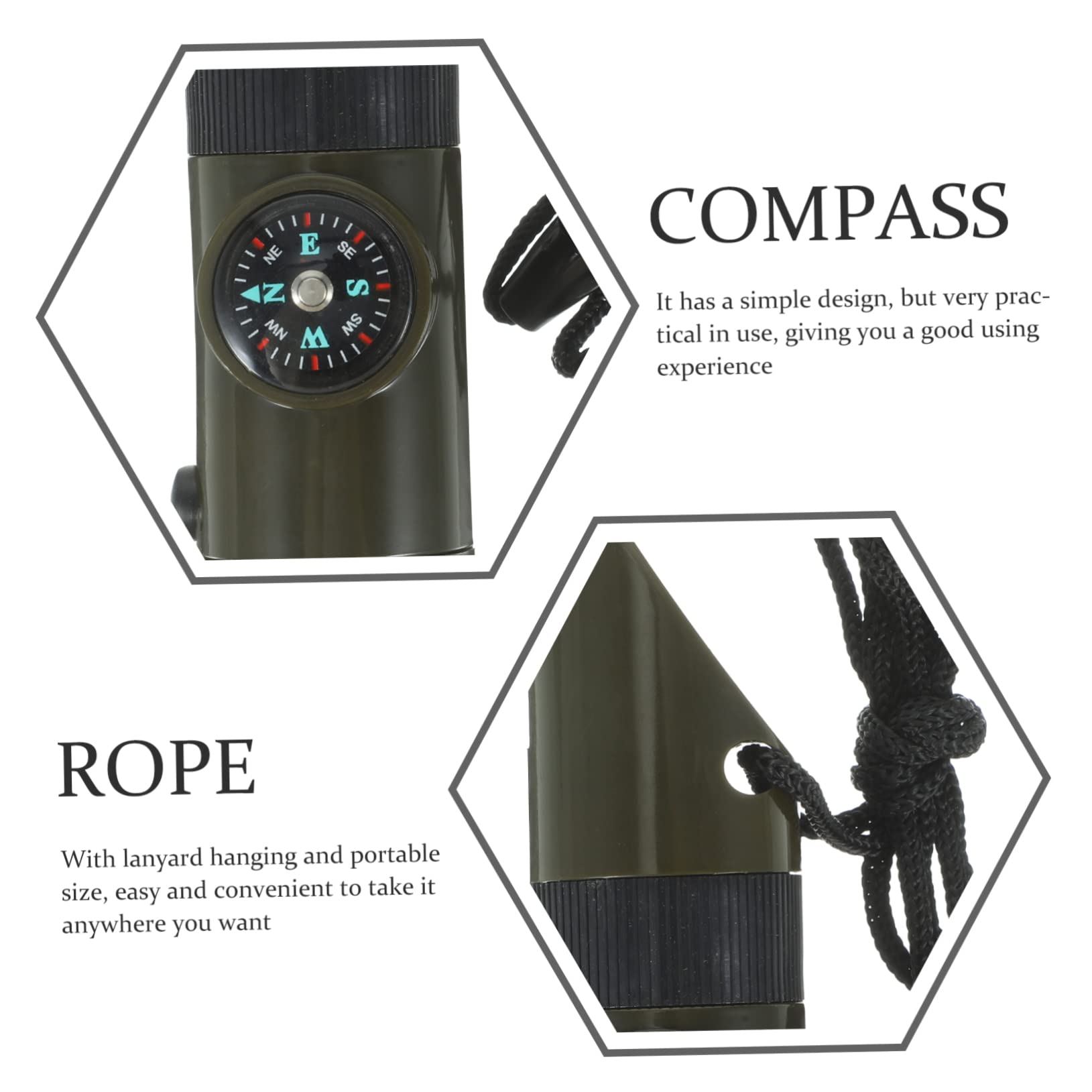 BESPORTBLE Accessoire Extérieur Kit Survie Accessoire De Camping Compass Cloches Kit d'urgence Sifflet Multifonctionnel Sifflet Sportif Siffler Alliage