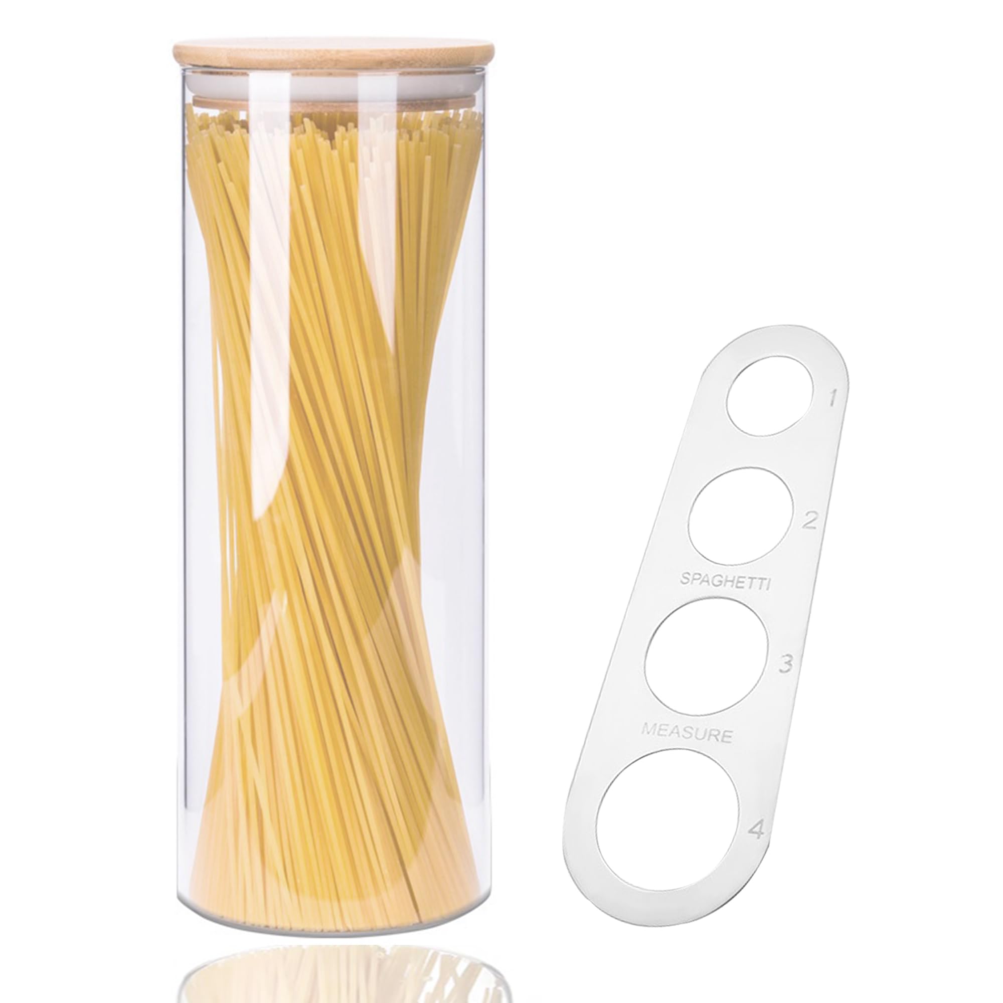 Amazon｜Desirable ガラスキャニスター 密閉 パスタケース パスタ保存