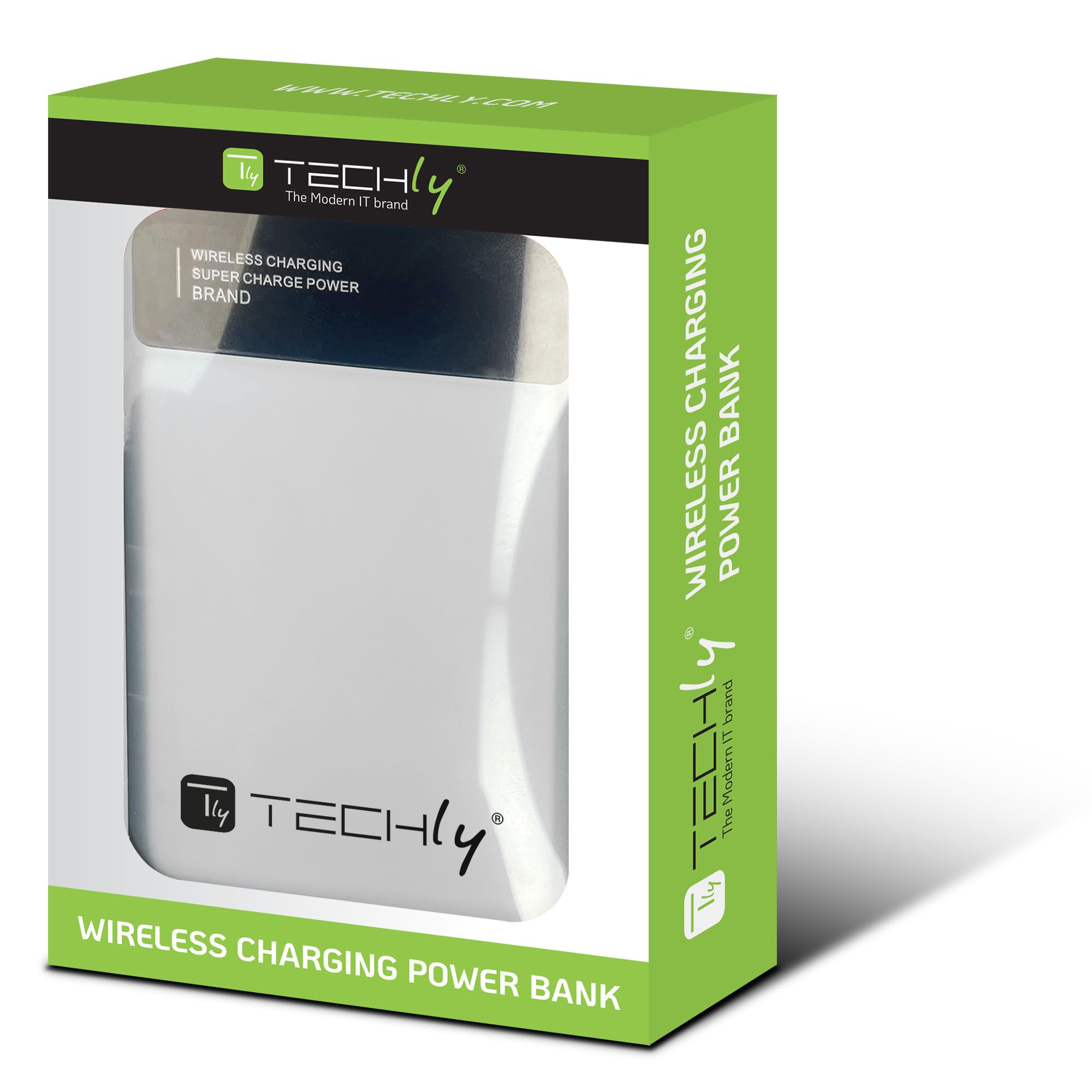 Techly 621314 Power Bank Wireless Magnetico 3 in 1 con LED 10.000 mAh 22,5W Bianco Bianco