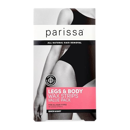 Parissa Kit de tiras de cera para piernas y cuerpo, paquete económico para depilación corporal, kit de depilación en casa con tiras de cera grandes