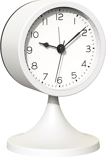 Miniatura 10 de AYRELY® Bonito reloj despertador analógico de 3 pulgadas, pequeño reloj de mesa retro que funciona con pilas, reloj de escritorio de metal